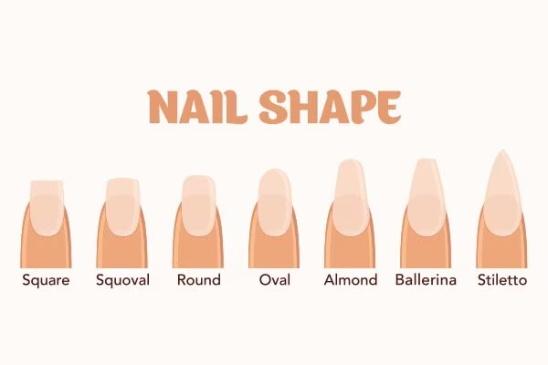 Your 2025 Nail Makeover: Expert Tips & Trending Designs โImage showing different nail shapes, including square, oval, almond, and coffin styles Your 2025 Nail Makeover: Expert Tips & Trending Designs